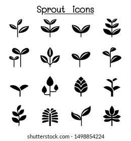 Sprout, plant, treetop, leaf icon set vector illustration graphic design - Shutterstock ID 1498854224