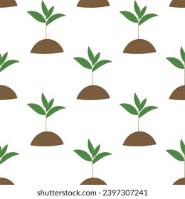 sprout plant young green earth eco pattern