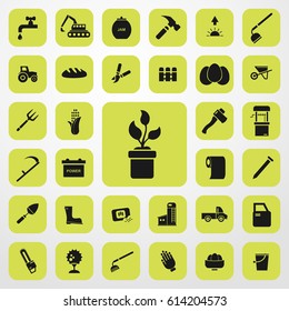 sprout in pot icon. agriculture set. vector sign symbol on white background