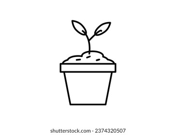 Sprout pot icon line design template illustration isolated