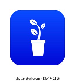 Sprout in pot in simple style isolated on white background vector illustration
