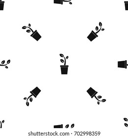Sprout in pot in simple style isolated on white background vector illustration