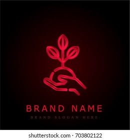 Sprout red chromium metallic logo