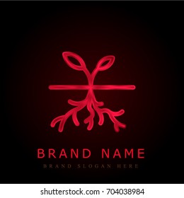 Sprout red chromium metallic logo