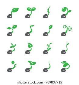 Sprout and Seed icon set