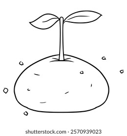 sprout soil illustration hand drawn outline vector