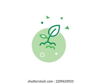 Sprout Stroke Line Icon, vector illustration