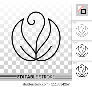 Sprout thin line icon. Outline web sign of seeds. Organic Plant linear pictogram with different stroke width. Simple vector symbol, transparent background. Sprout editable stroke icon without fill