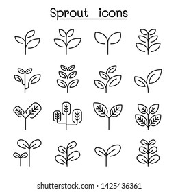 Sprout, treetop, tree, plant icon set in thin line style - Shutterstock ID 1425436361