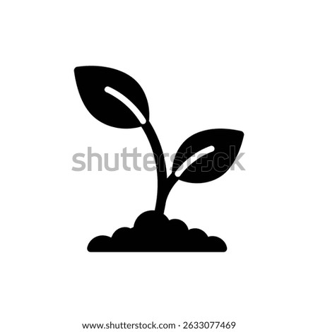 Sprout with Two Leaves Growing Upward Icon for Nature