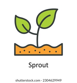 Sprout vector  Fill  outline Icon Design illustration. Agriculture  Symbol on White background EPS 10 File
