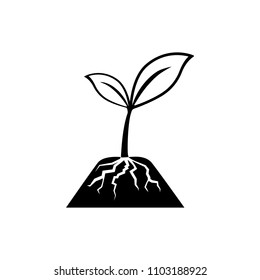 sprout vector icon.  Illustration on a flat design style. EPS 10. Suitable for ecology, agriculture theme.