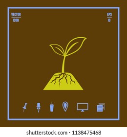 sprout vector icon.  Illustration on a flat design style. EPS 10. Suitable for ecology, agriculture theme.