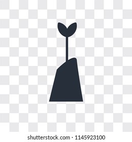 Sprout vector icon isolated on transparent background, Sprout logo concept