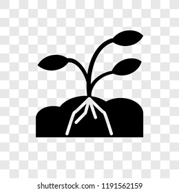 Sprout vector icon isolated on transparent background, Sprout transparency logo concept