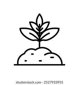 Icono de Vector de brotes en estilo de línea