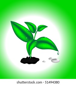 Sprout. Vector illustration on an ecological theme