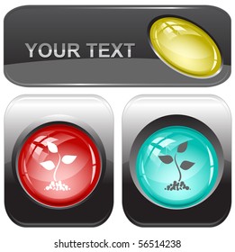 Sprout. Vector internet buttons.