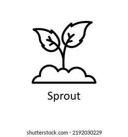 Sprout vector Outline Icon Design illustration on White background. EPS 10 File