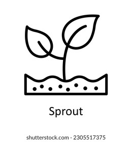 Vector de brote    ilustración de diseño de iconos de esquema. Símbolo agrícola sobre el fondo blanco archivo EPS 10
