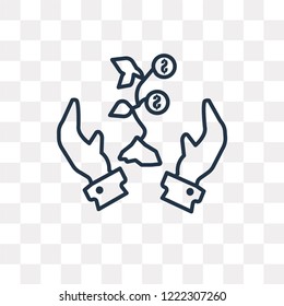 Sprout vector outline icon isolated on transparent background, high quality linear Sprout transparency concept can be used web and mobile