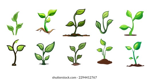 Sprout vector set collection graphic clipart design - Shutterstock ID 2294412767