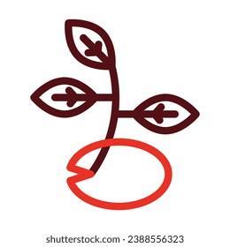 Sprout Vector Thick Line Two Color Icons For Personal And Commercial Use.
