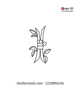 Sprout - vector thin line icon on white background. Symbol for web, infographics, print design and mobile UX/UI kit. Vector illustration, EPS10.