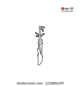 Sprout - vector thin line icon on white background. Symbol for web, infographics, print design and mobile UX/UI kit. Vector illustration, EPS10.