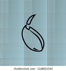 Sprout of wheat, vector outline icon
