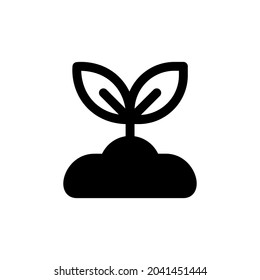 Sprout-1 Silhouette Icon On White Background