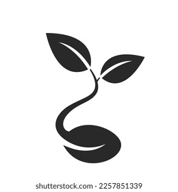 sprouted grain icon. seed germination. organic farming and agriculture symbol. isolated vector image in simple style - Shutterstock ID 2257851339