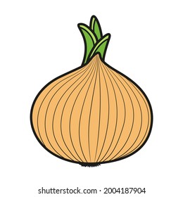 Sprouted onions color variation for coloring page isolated on white background