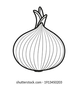 Onion Line Drawing Vector Food Concept Stock Vector (Royalty Free ...