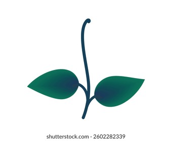 Sprouted plant green gradient illustration. Spring, planting and nature design element. Isolated vector image