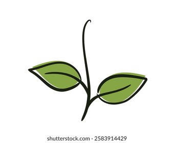Sprouted plant. Spring, planting and nature design element. Isolated vector image