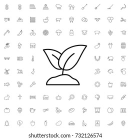 Sprouting icon. set of outline agriculture icons.