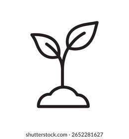 Vector del contorno de la planta que brota en el fondo blanco