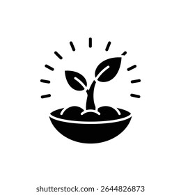 Ícone De Semente De Germinação Envolvido No Disco Solar