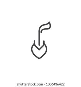 Sprouting seed line icon. linear style sign for mobile concept and web design. Sprout Seed Grow outline vector icon. Symbol, logo illustration. Pixel perfect vector graphics