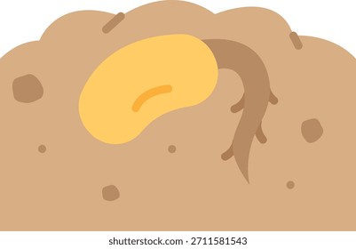 Semilla de germinación en la ilustración del suelo