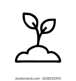 Sproutling emerging from soil growth icon illustration element
