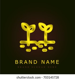 Sprouts golden metallic logo