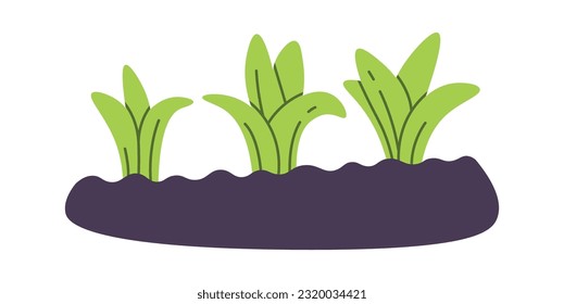 Sprouts In The Ground Vector Illustration