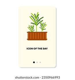Sprouts growing in pot flat icon. Vertical sign or vector illustration of plant or home garden element. Gardening, growth, nature, houseplants concept for web design and apps