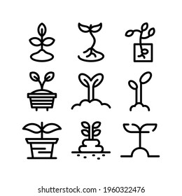 sprouts icon or logo isolated sign symbol vector illustration - Collection of high quality black style vector icons

