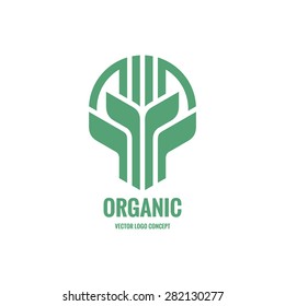 Sprouts and leaves - vector logo template concept illustration. Organic ecology sign. Bio product symbol. Nature green agriculture icon. Design element. 