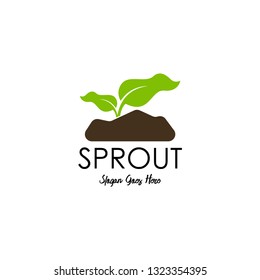 Sprouts logo vector. Organic logo template