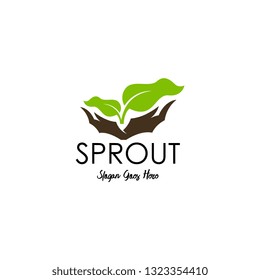 Sprouts logo vector. Organic logo template