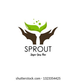 Sprouts logo vector. Organic logo template